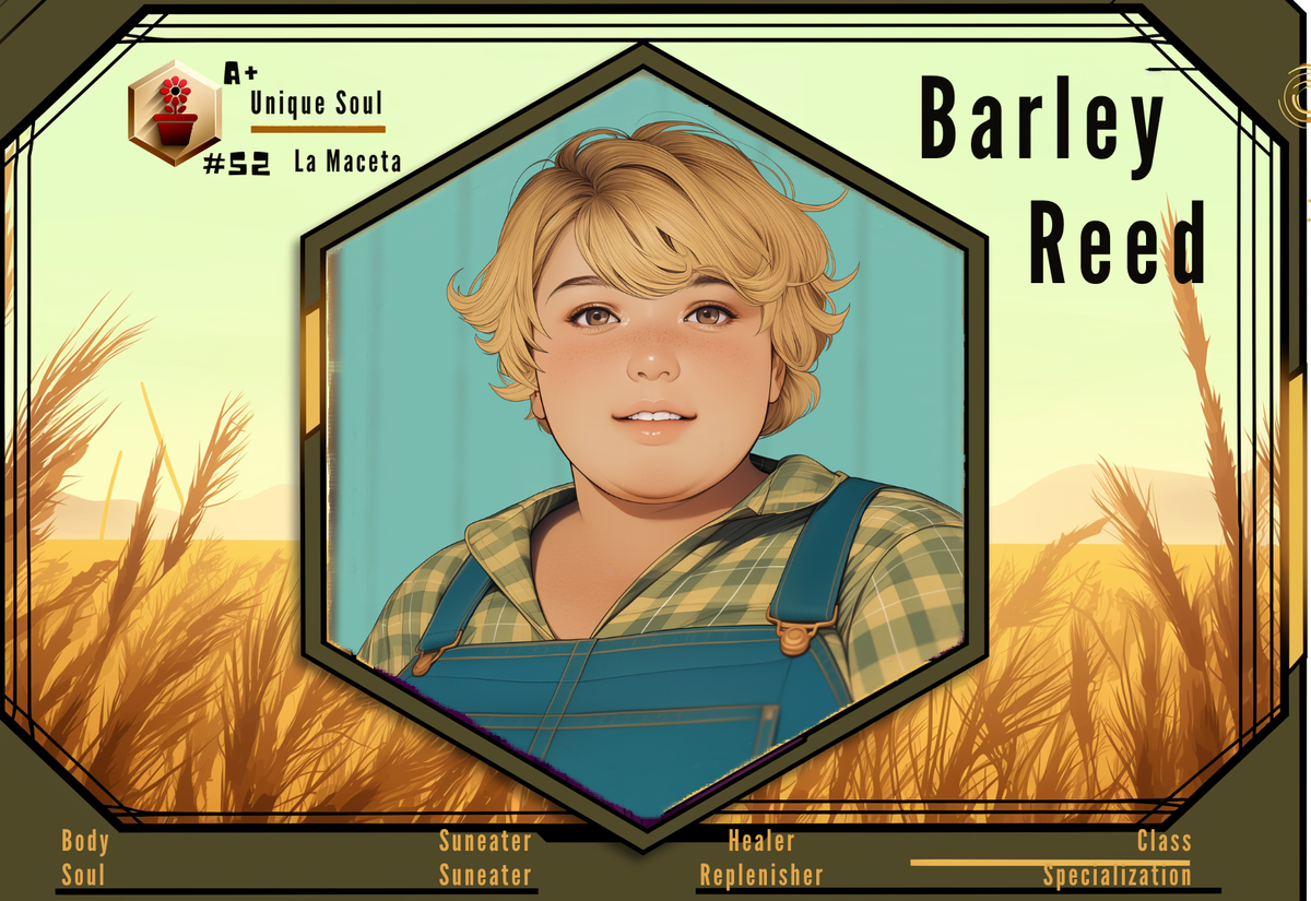 Reference ID card printed Barley Reed. Earlier plain card