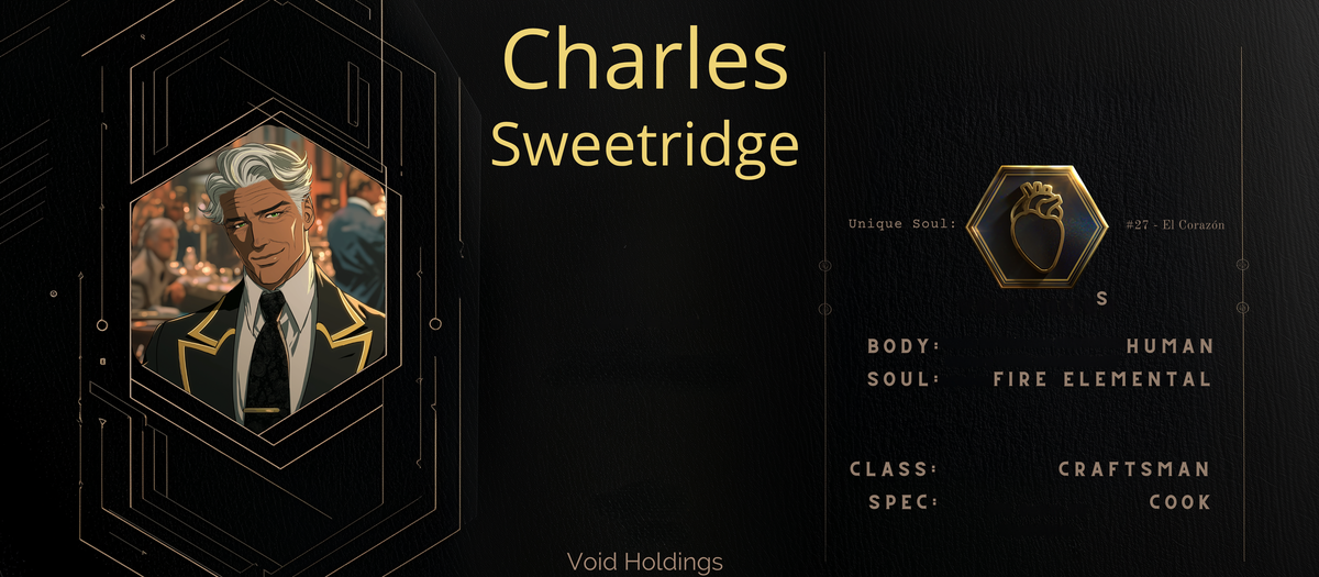 Reference ID card printed Charles Sweetridge. Void Holdings; not Charles Heffernan from name alone