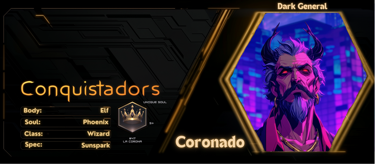 Reference ID card printed Coronado. Conquistadors; Dark General