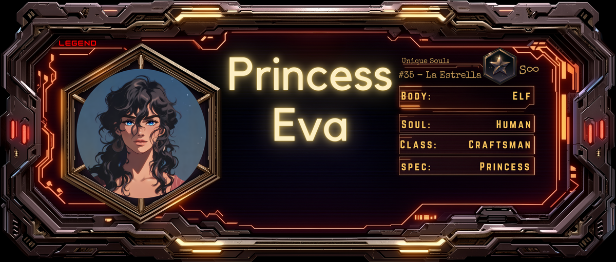Reference ID card printed Princess Eva. Legend card