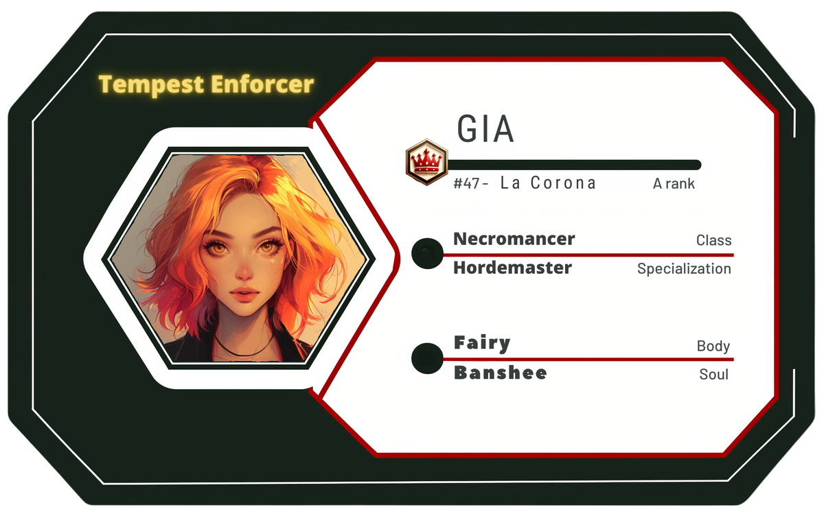 Reference ID card printed Gia. Tempest Enforcer