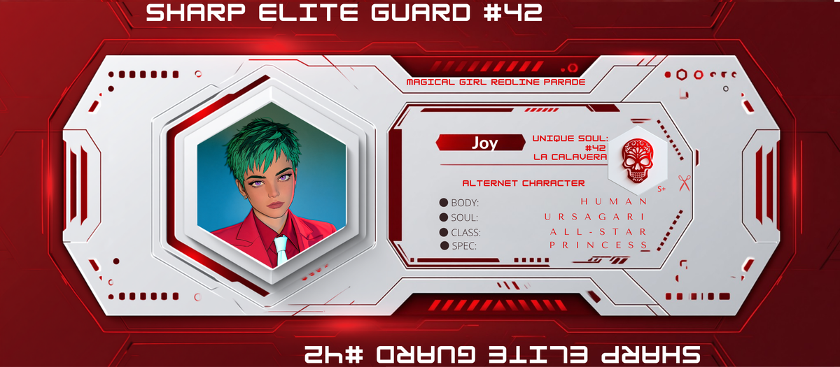 Reference ID card printed Joy. Sharp Elite Guard 42