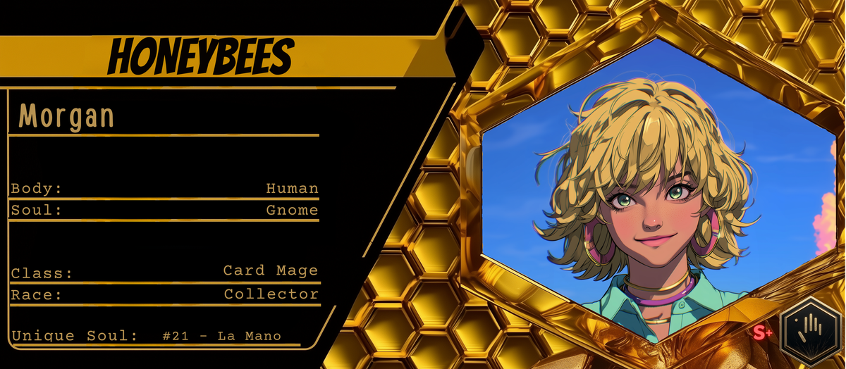 Reference ID card printed Morgan. Honeybees
