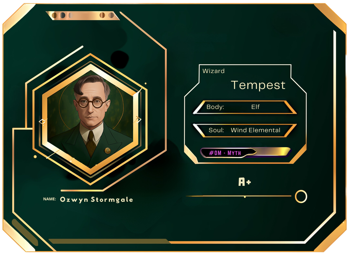 Reference ID card printed Ozwyn Stormgale. Tempest; filename oz.png is not Ozone; Owyn spelling needs verification