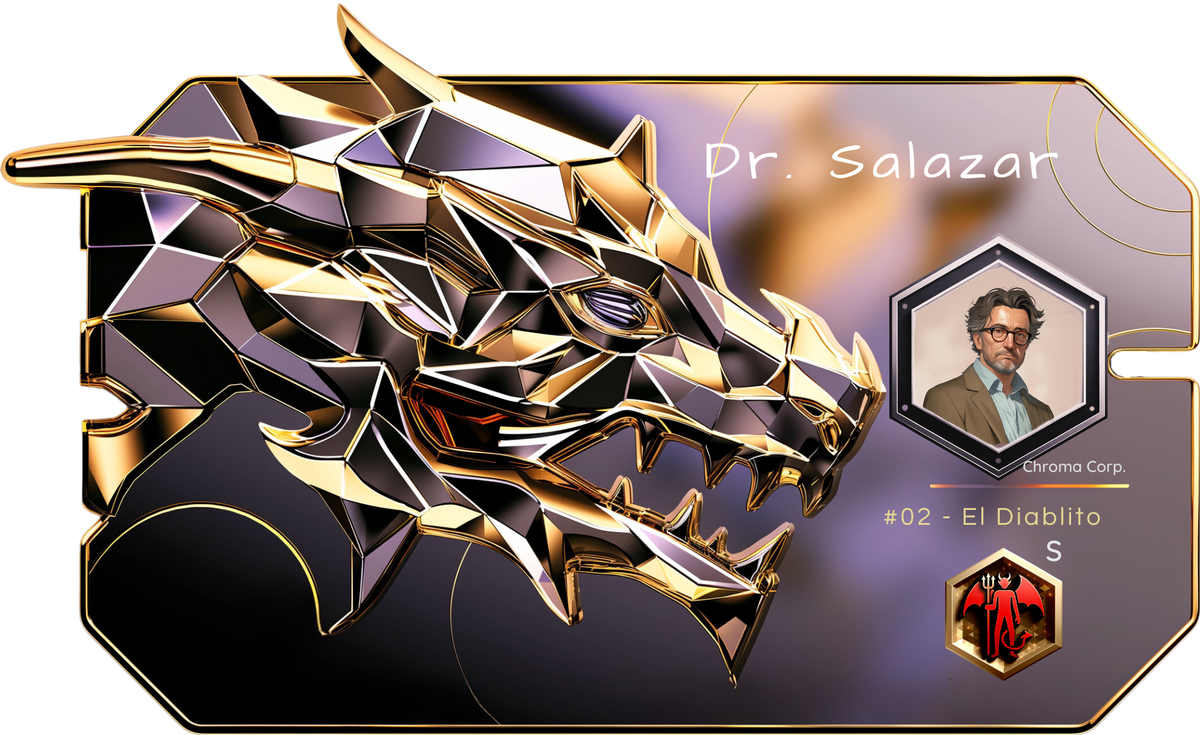 Reference ID card printed Dr. Salazar. Chroma Corp.