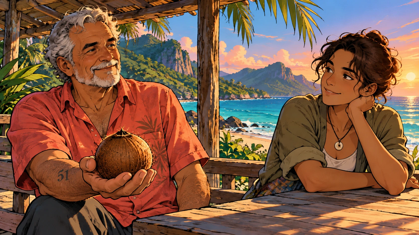 A Palma produces a coconut in their palm.