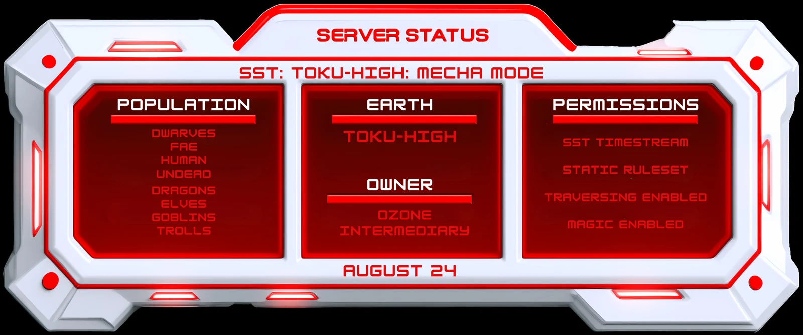 Unaltered server card for Earth Toku-high